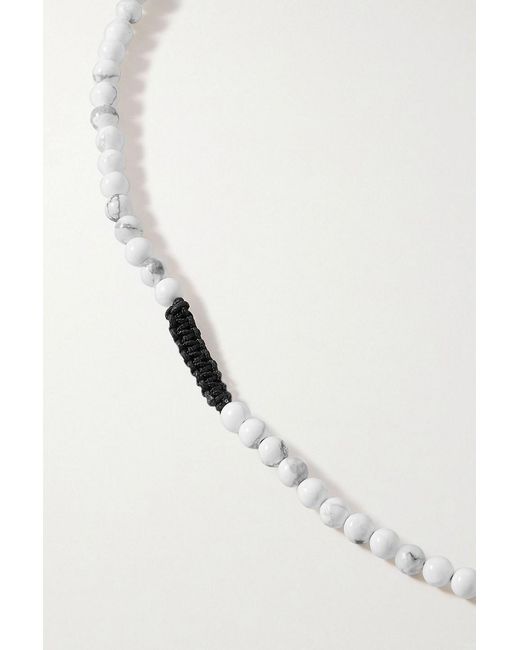 Gabriela Hearst White Cord, Obsidian And Howlite Necklace