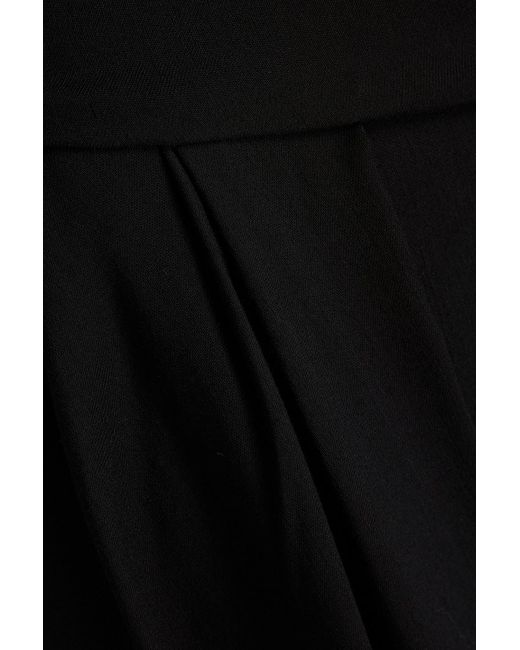 IRO Black Elya Pleated Crepe Midi Skirt