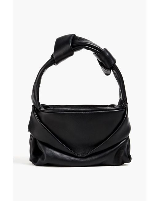 Staud Black Kiss Gathered Leather Shoulder Bag