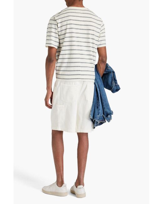 FRAME White Cotton Drawstring Chino Shorts for men