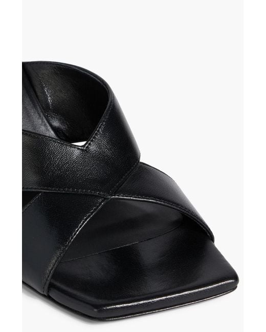 Stuart Weitzman Black Carmen 75 Leather Mules