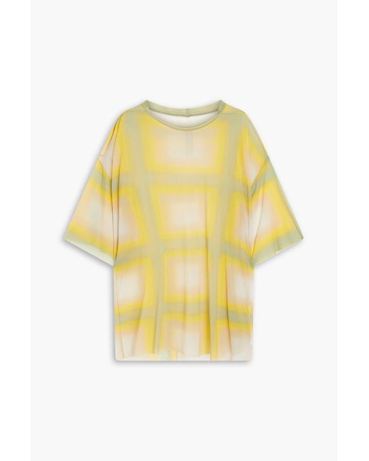 Rick Owens Tommy t-shirt aus jersey aus einer cupromischung mit print in Yellow für Herren