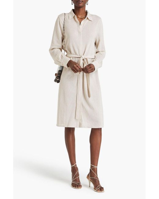Missoni White Metallic Crochet-knit Cotton-blend Shirt Dress