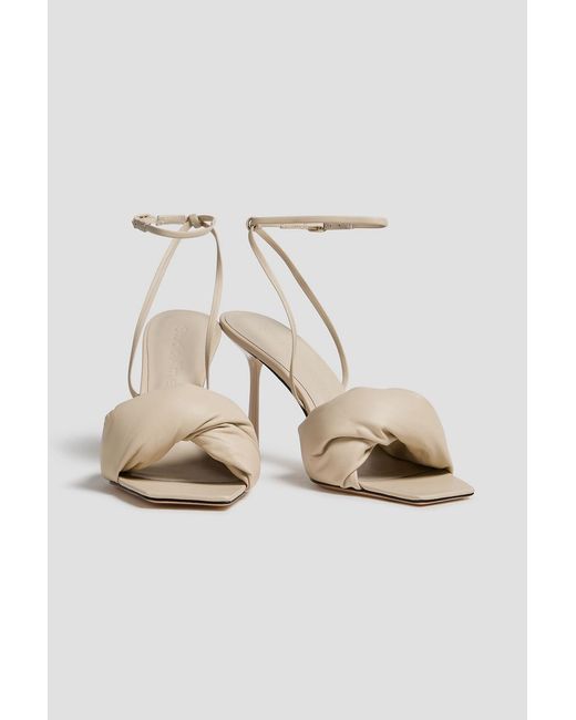STUDIO AMELIA White 90 Twisted Padded Leather Sandals