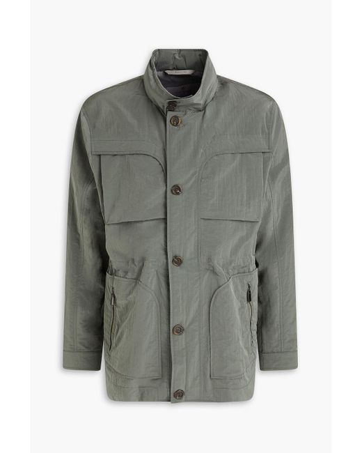 Canali Gray Crinkled Shell Field Jacket for men