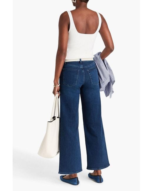 FRAME Blue Le Slim Palazzo High-rise Wide-leg Jeans