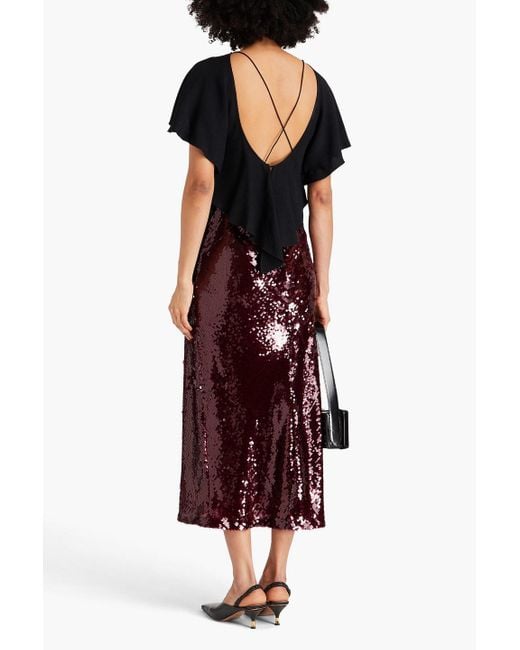 Victoria Beckham Black Drapierte bluse aus crêpe mit rückenausschnitt