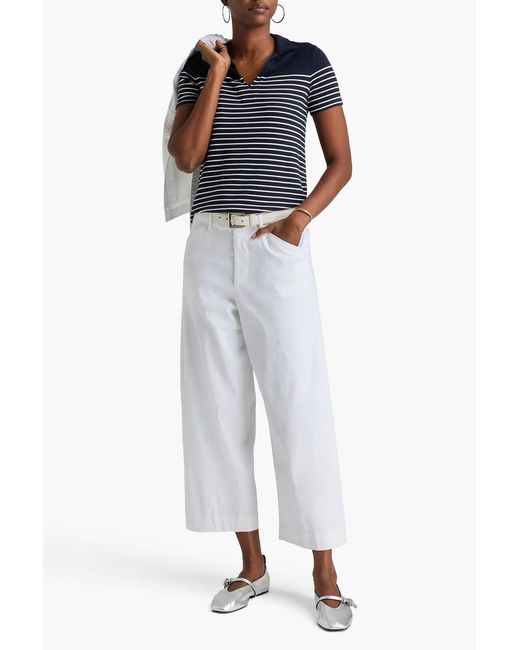Rag & Bone White Banks Linen-Blend Wide-Leg Pants