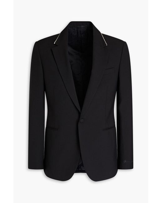 Versace Blazer aus wolle mit stickereien und kristallverzierung in Black für Herren