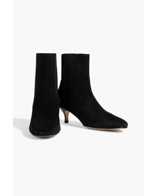Iris & Ink Black Dani Suede Ankle Boots