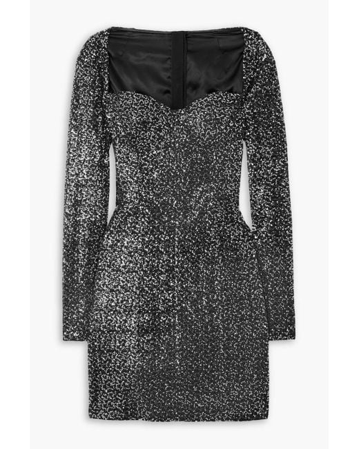 Dolce & Gabbana Gray Sequined Tulle Mini Dress
