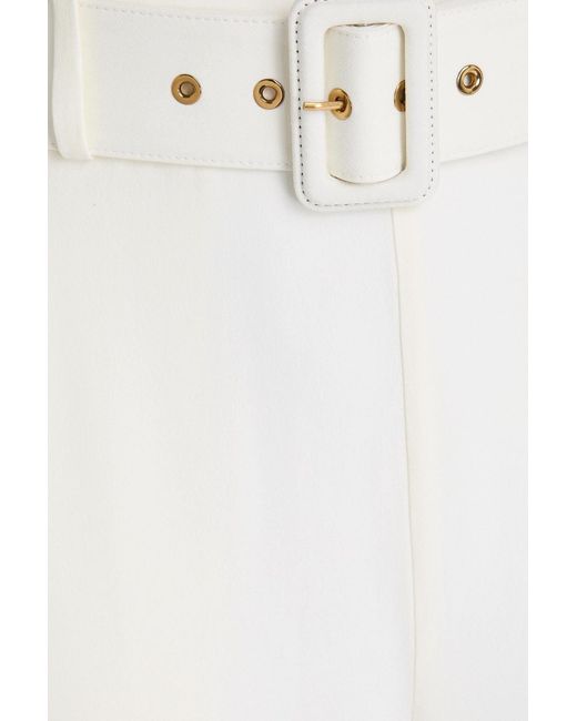 Zimmermann White Chain-Embellished Crepe Wide-Leg Pants