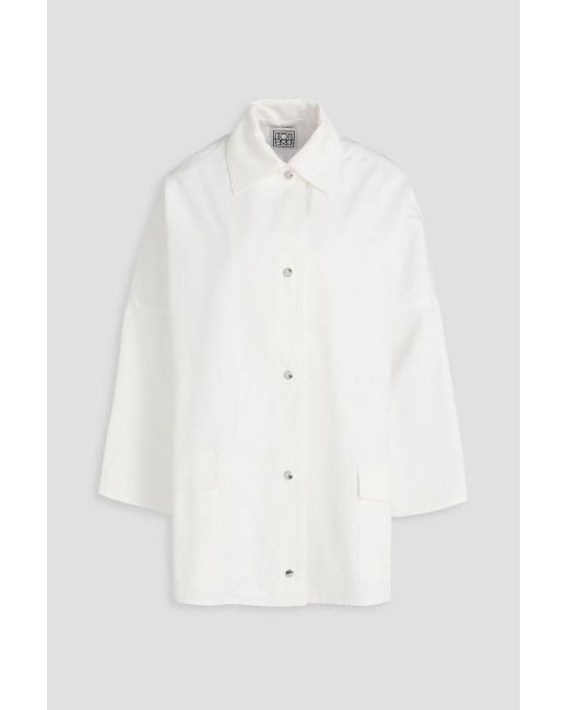Totême  White Oversized Cotton-twill Shirt Jacket