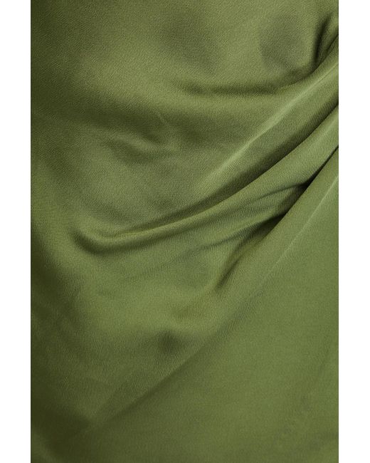 Jonathan Simkhai Green Cameron One-shoulder Satin-crepe Mini Dress