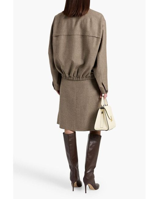 LE17SEPTEMBRE Natural Pleated Wool-Twill Skirt