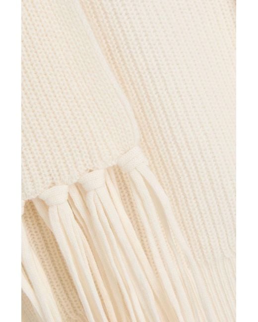 Sandro Natural Ribbed Wool And Cashmere-Blend Sweater