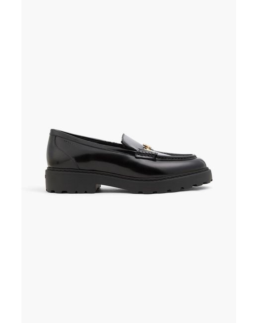 Bally Black Galika Glossed-Leather Loafers
