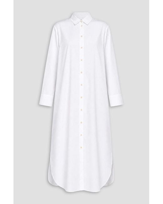 Palmer//Harding White Cotton-Blend Poplin Maxi Shirt Dress
