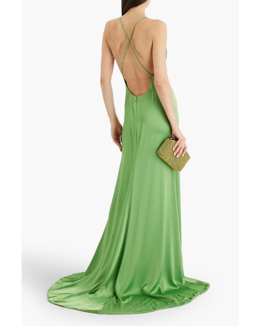Costarellos Green Satin Gown