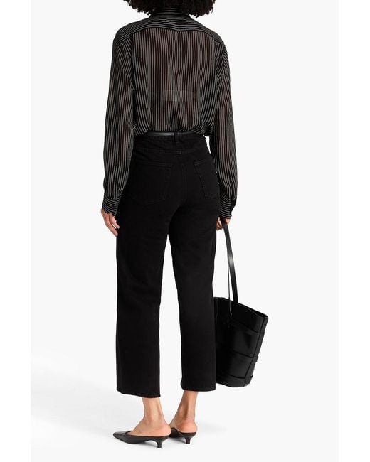 Totême Black High-rise Wide-leg Jeans