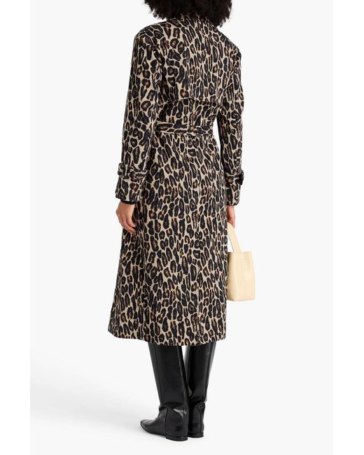 Theory Multicolor Leopard-print Wool-blend Twill Trench Coat