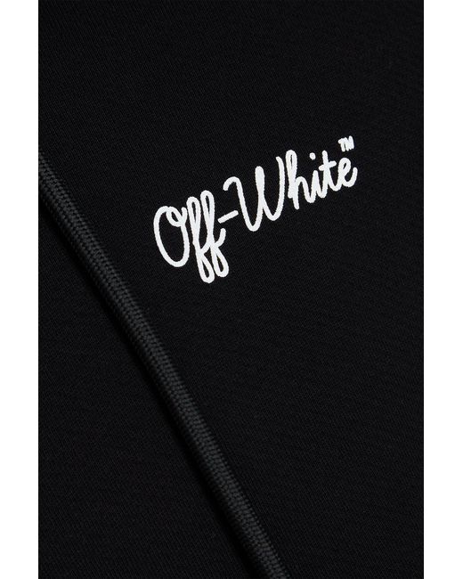 Off-White c/o Virgil Abloh Black Logo-Print French Cotton-Terry Hoodie for men