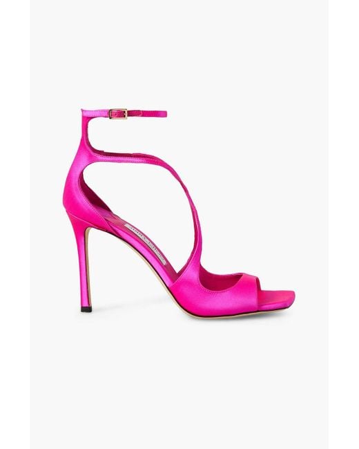 Jimmy Choo Pink Azia 95 Satin Sandals