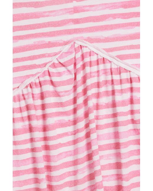 ATM Pink Gestreiftes minikleid aus baumwoll-jersey