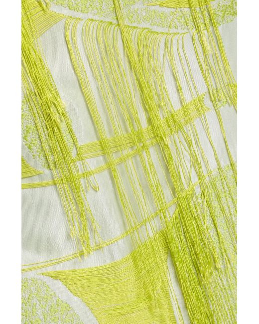 Roksanda Yellow Idya Fringed Jacquard Midi Skirt