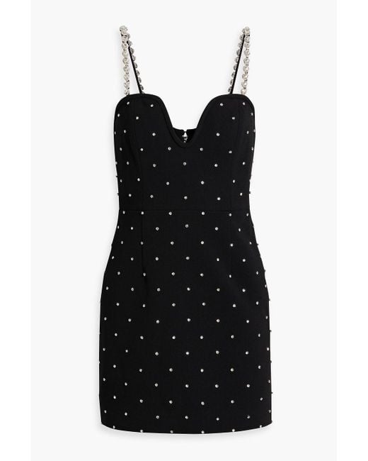 Rebecca Vallance Black After Hours Crystal-embellished Crepe Mini Dress