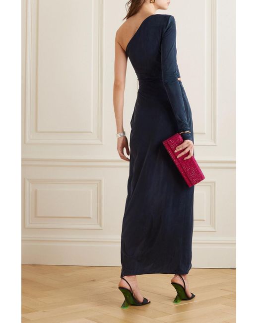 GAUGE81 Blue Suani asymmetrisches maxikleid aus stretch-jersey mit cut-out