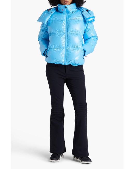 Perfect Moment Blue January Quilted Coated Hooded Ski Jacket