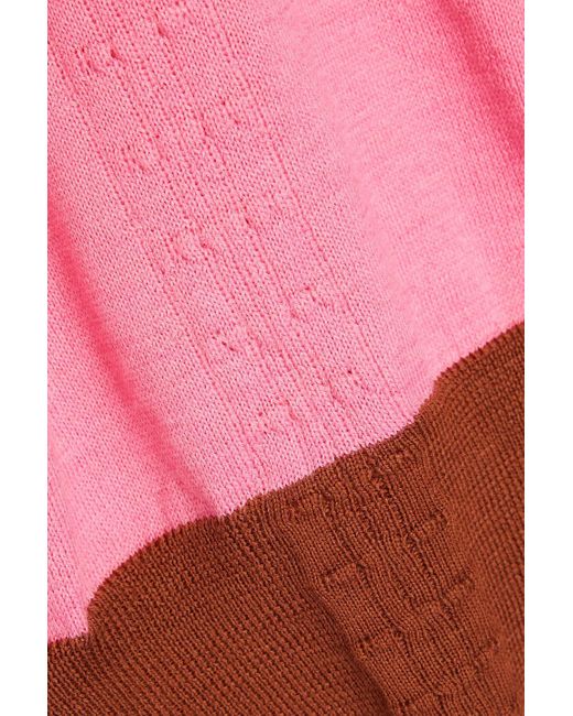 Victoria Beckham Pink Pullover aus wolle in colour-block-optik