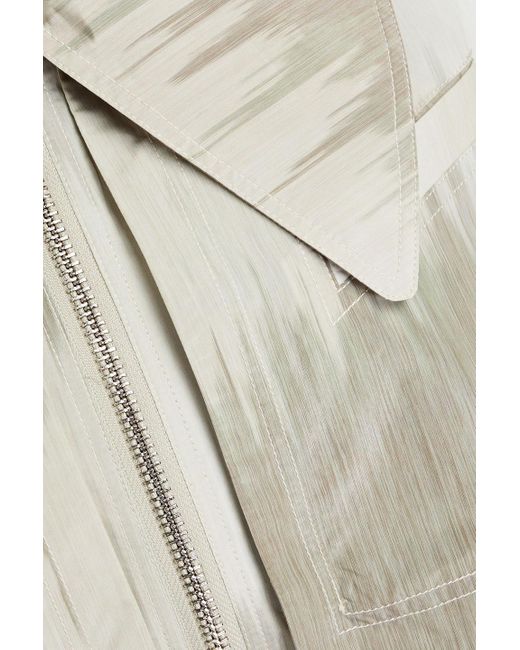 Ganni White Trenchcoat aus shell mit print