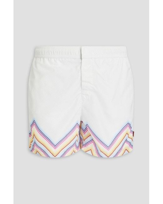 Missoni White Short-length Printed Swim Shorts for men