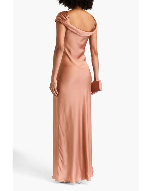 Alberta Ferretti Pink Twisted Satin-crepe Gown