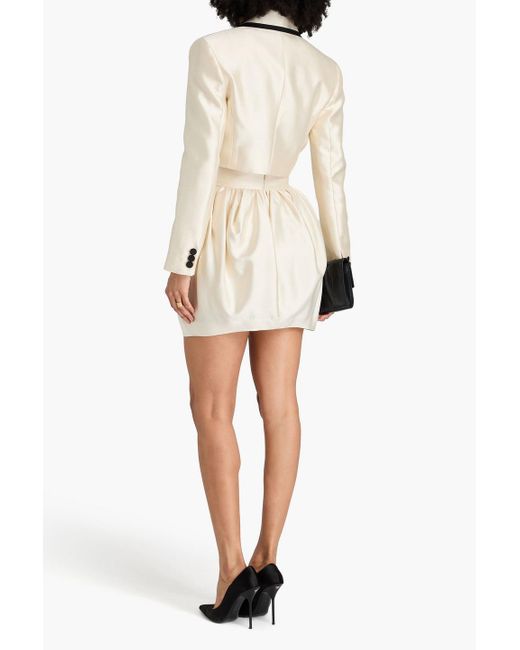 Zimmermann Natural Cropped Wool And Silk-blend Gabardine Jacket