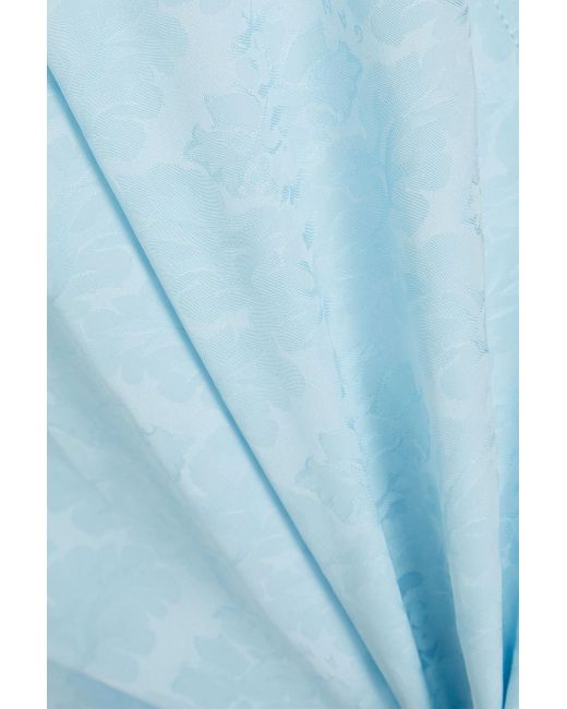 Ganni Blue Jacquard Maxi Slip Dress