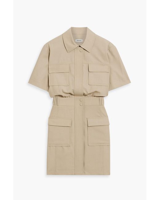 Jonathan Simkhai Natural Crissy Wool-Blend Twill Mini Shirt Dress