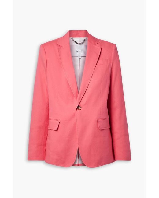 A.L.C. Pink Donovan Linen-blend Blazer