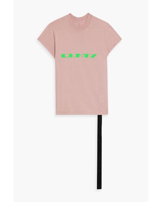 Rick Owens Pink Printed Cotton-jersey T-shirt