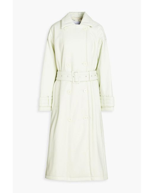 Stand Studio White Emily Faux Leather Trench Coat