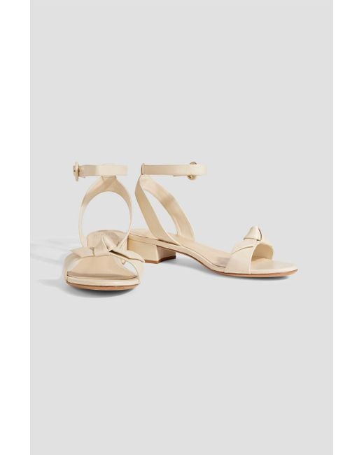 Alexandre Birman White Clarita 35 Bow-detailed Leather Sandals