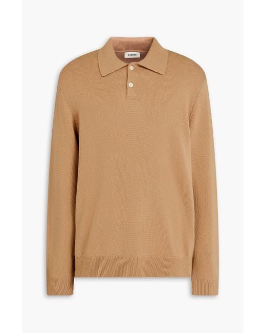 Sandro Natural Wool And Cashmere-blend Polo Sweater for men