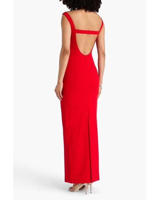 Solace London Red Cutout Crepe Maxi Dress