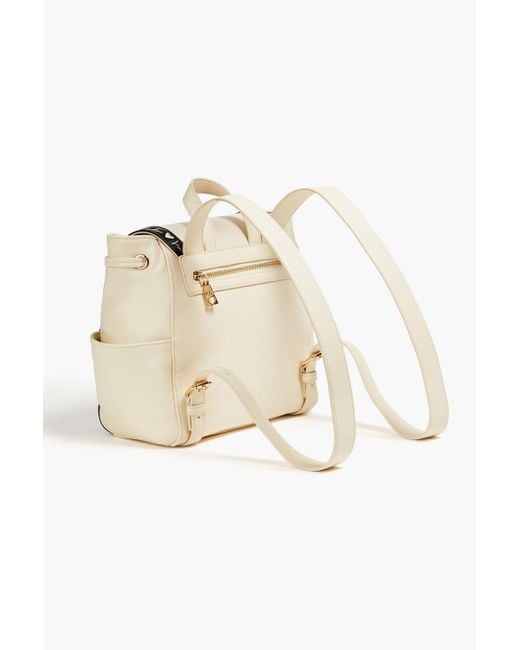 Love Moschino Natural Embroidered Faux Leather Backpack