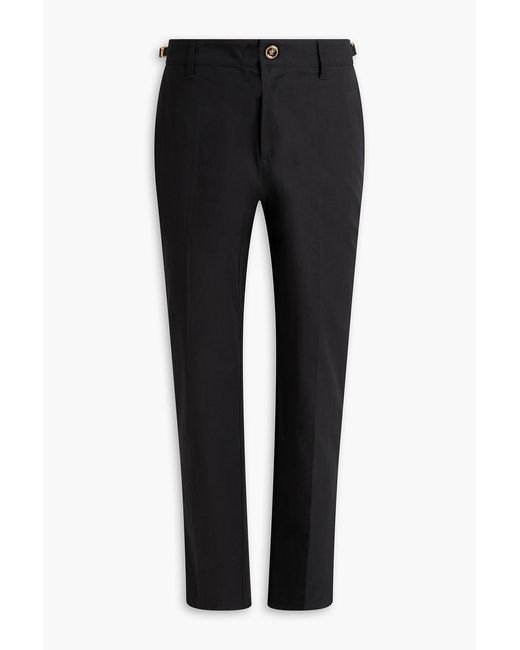 Versace Black Slim-Fit Cotton-Twill Chinos for men