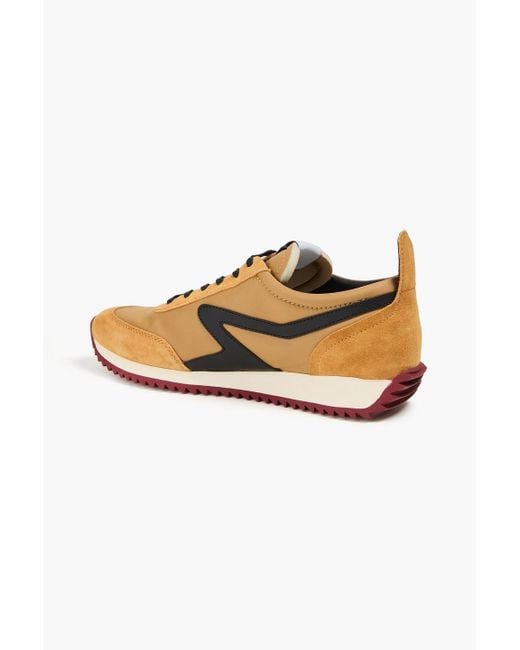 Rag & Bone Brown Retro Runner Suede, Leather And Mesh Sneakers