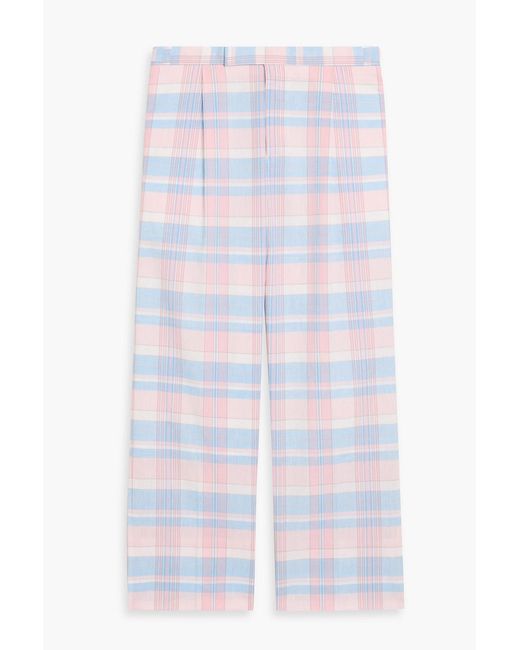 Thom Browne White Checked Cotton Pants for men