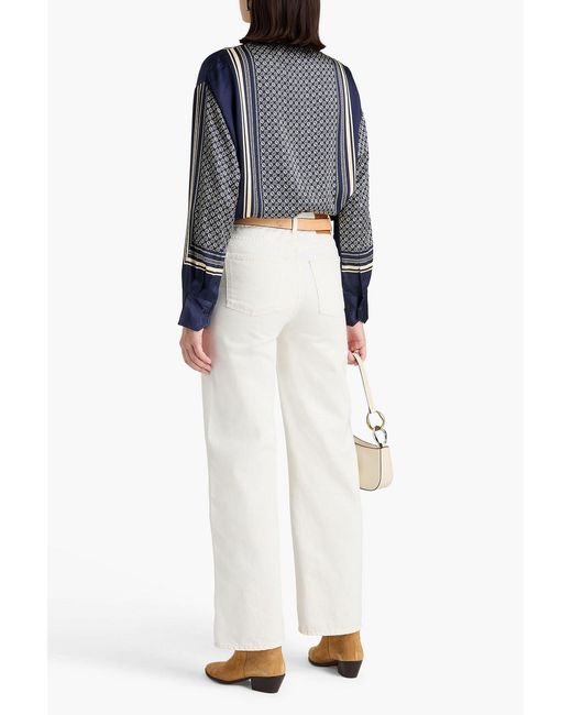 Rag & Bone Blue Jessica Printed Satin Shirt